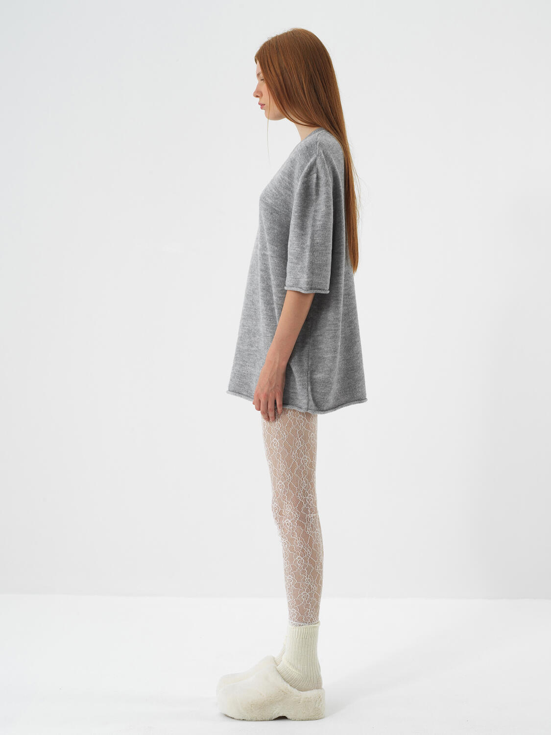 Ecru Thin Lace Detailed Slim Fit Leggings - 3