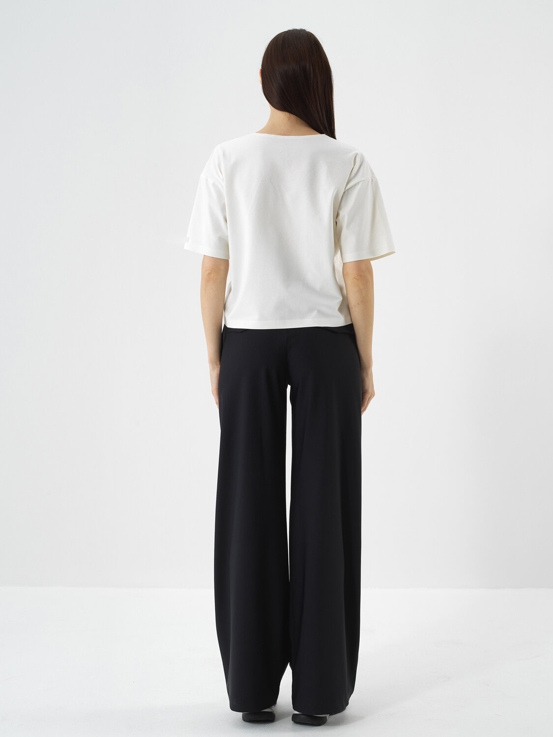 Ecru Cotton Textured Oversize T-Shirt - Xint