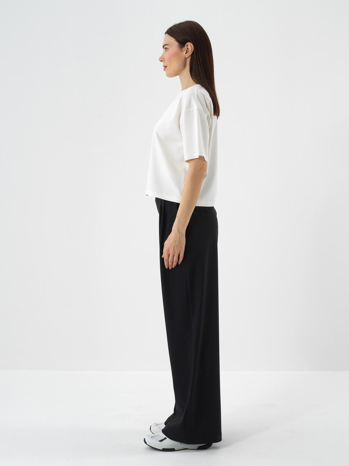 Ecru Cotton Textured Oversize T-Shirt - 3