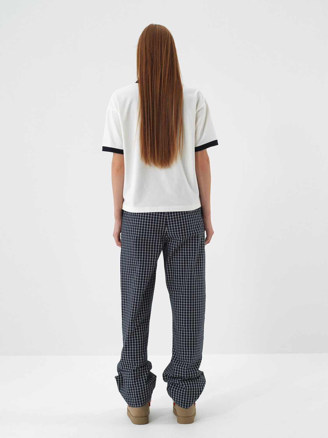 Ecru Cotton Textured Oversize T-Shirt - Xint