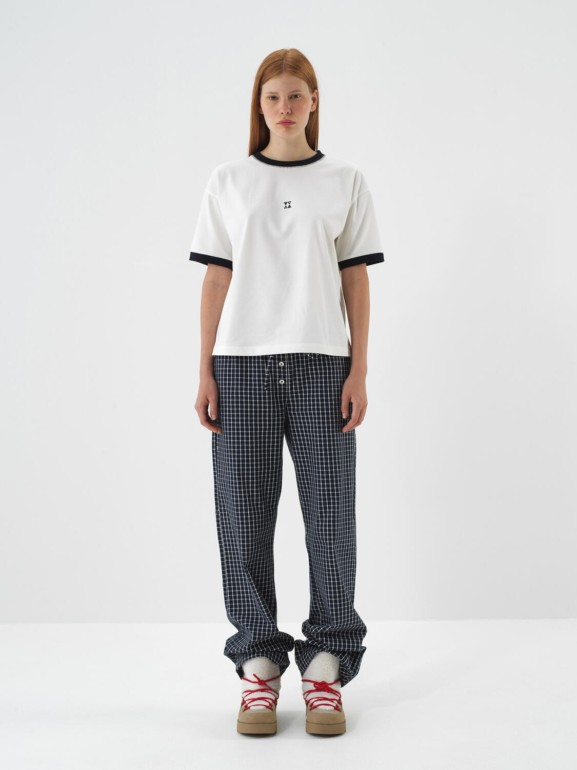 Ecru Cotton Textured Oversize T-Shirt - 3