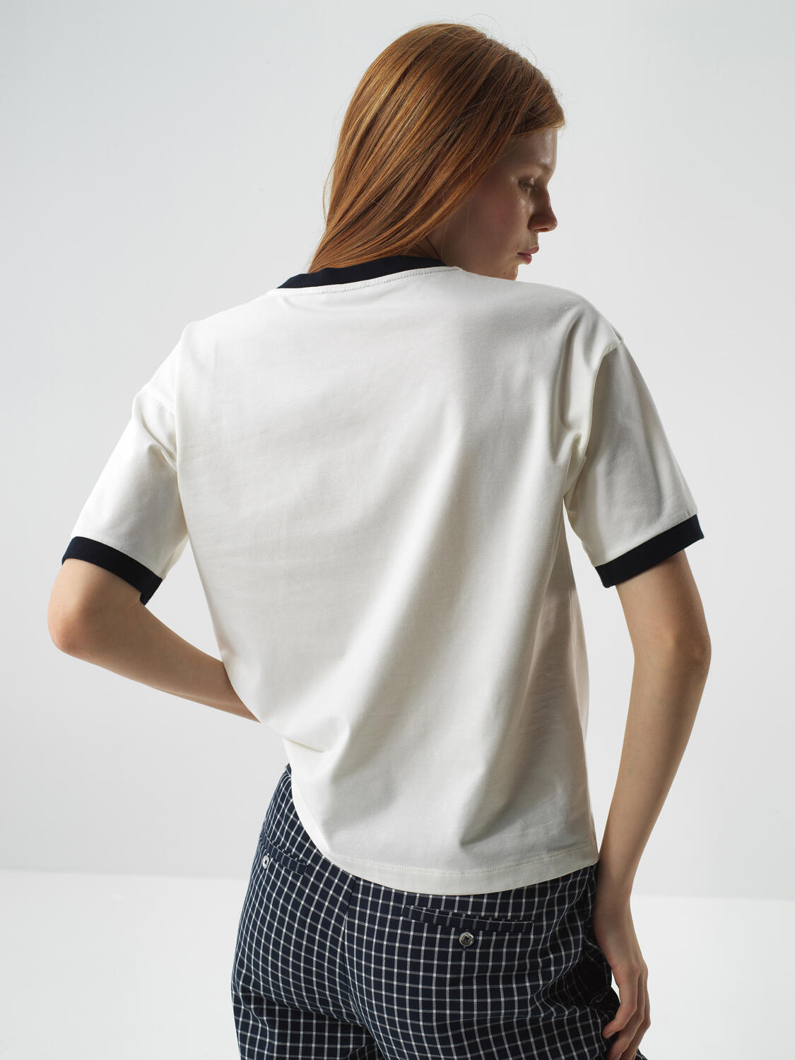 Ecru Cotton Textured Oversize T-Shirt - 5