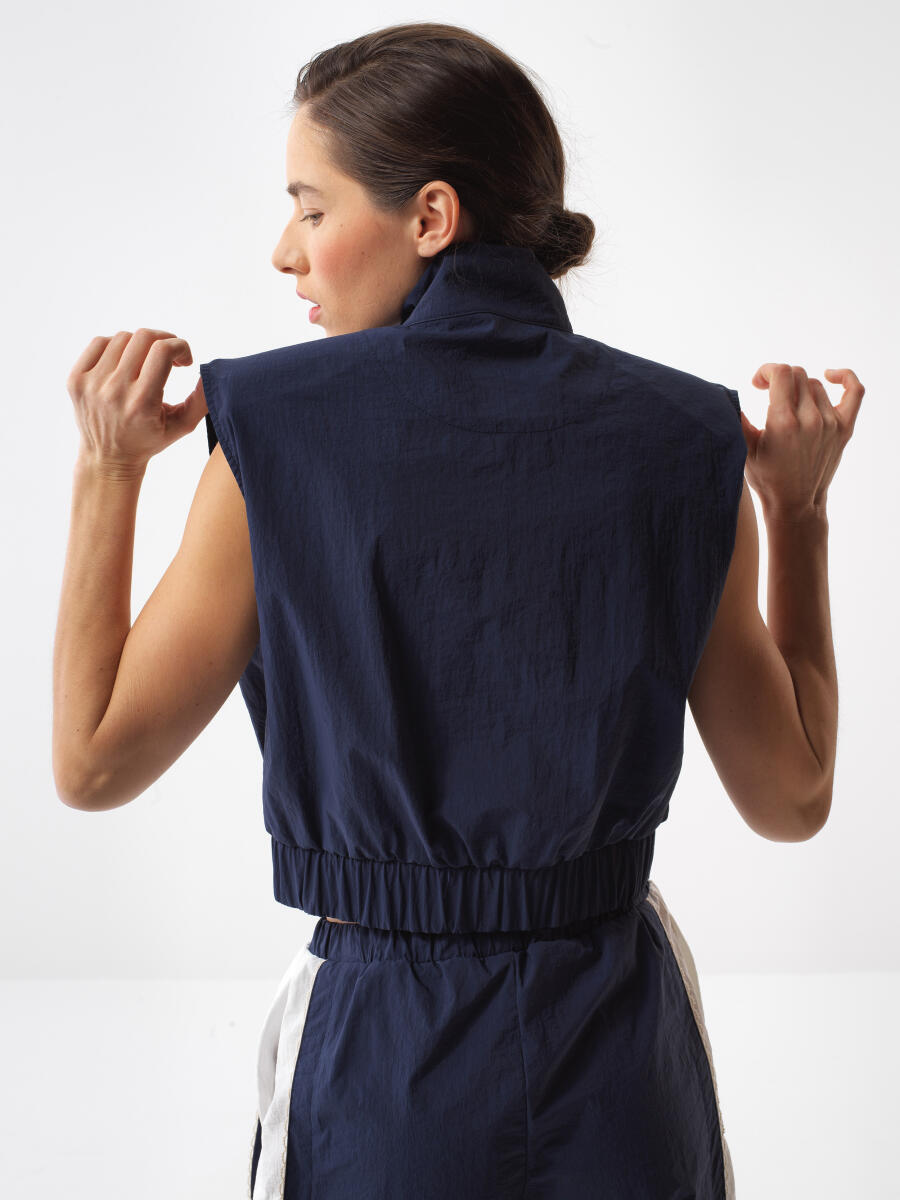 Navy Blue Regular Fit Vest - 3