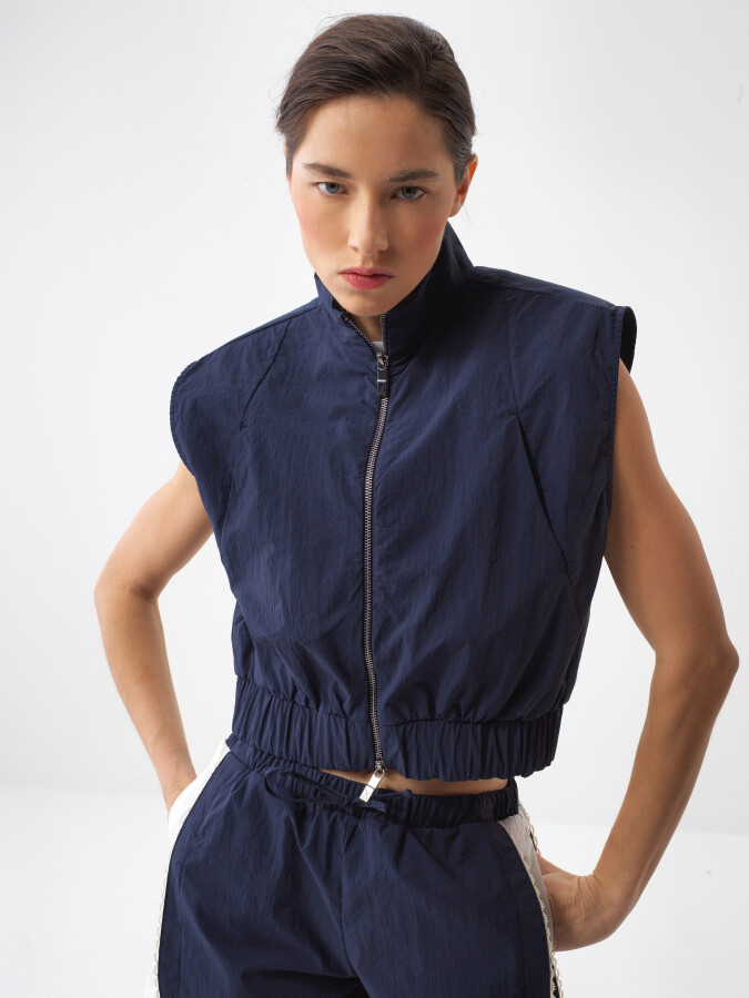 Navy Blue Regular Fit Vest - 1