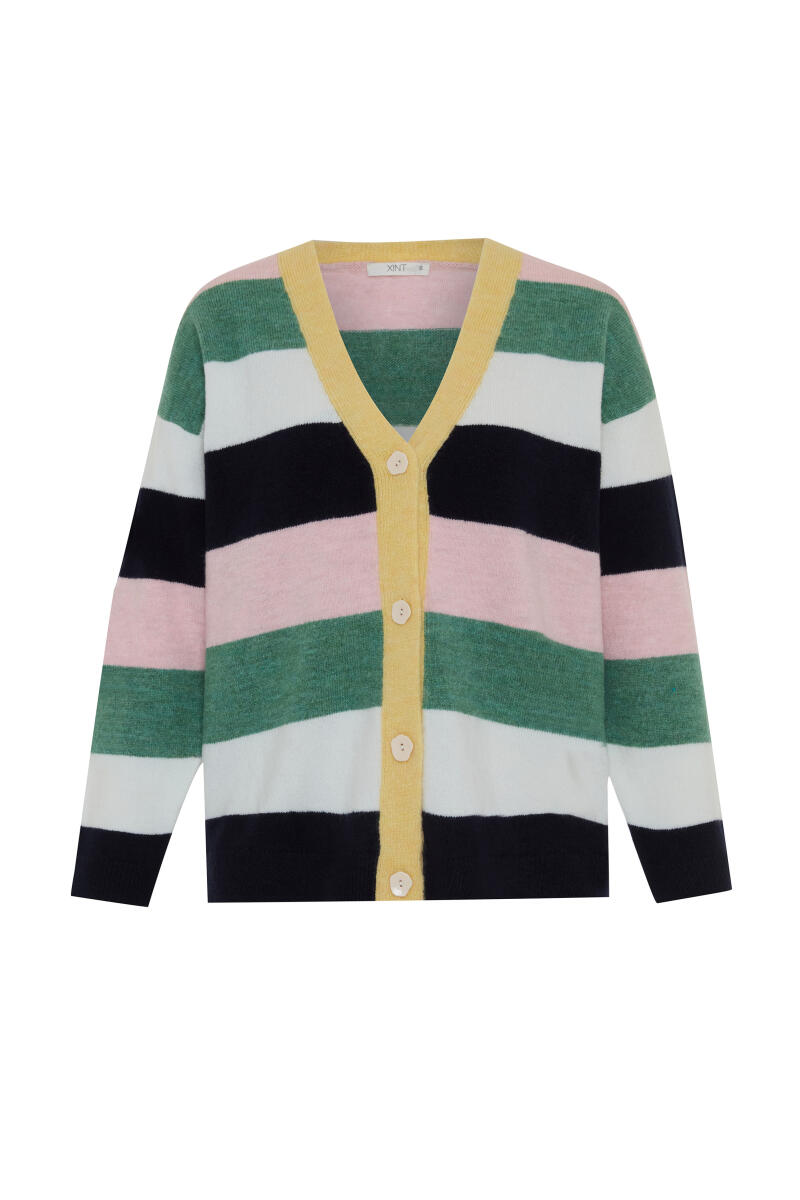 Mohair Colorful Striped Cardigan - 8