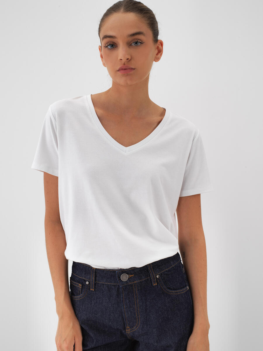 Modal Cotton Basic T-Shirt - 1