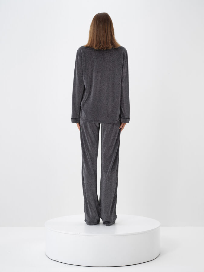 Shiny Plain Glossy Shirt - Xint