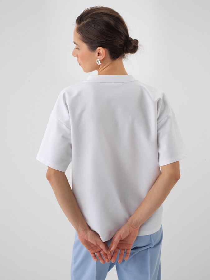 White Oversize Cotton T-Shirt - 4