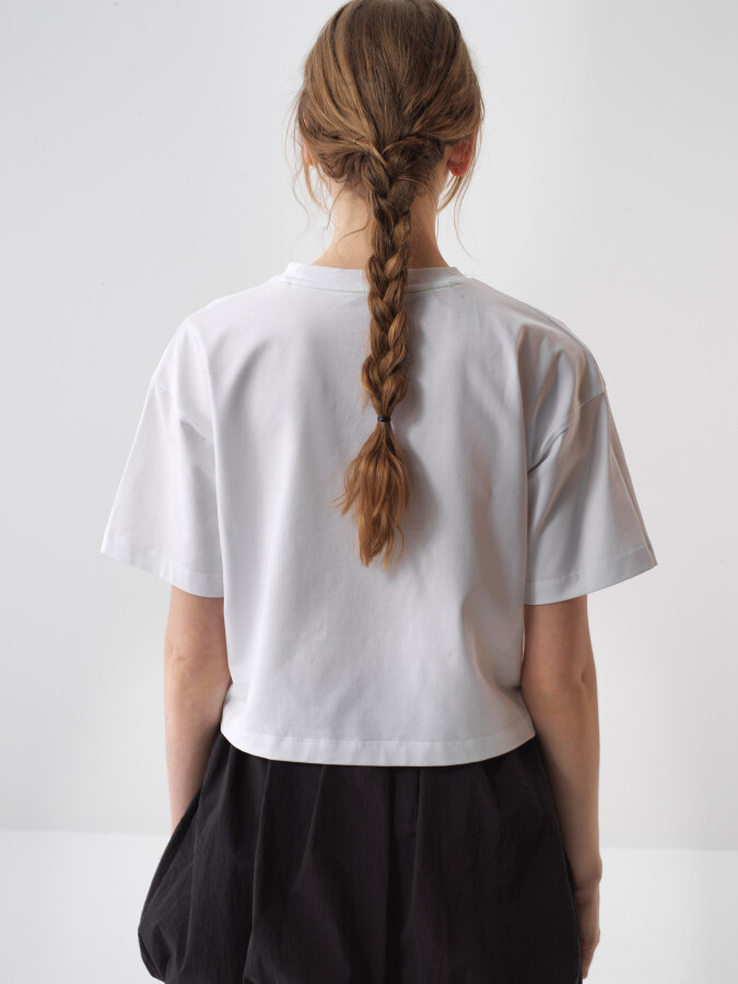 White Oversize Cotton T-Shirt - 4