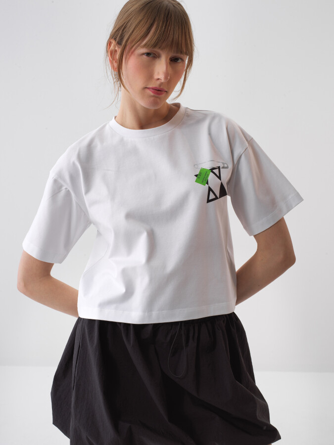 White Oversize Cotton T-Shirt - 1