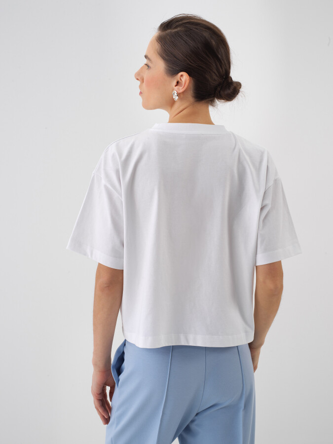 White Oversize Cotton T-Shirt - 5