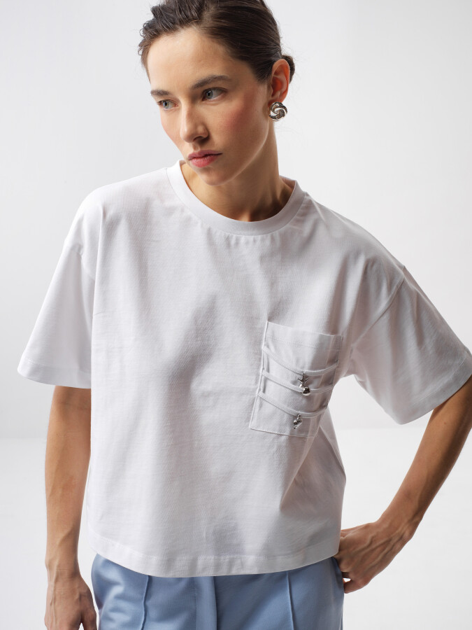 White Oversize Cotton T-Shirt - 1