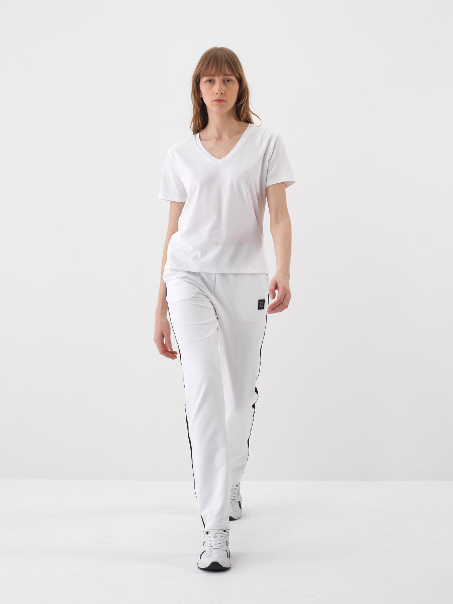 White Regular Fit Cotton T-Shirt - 2