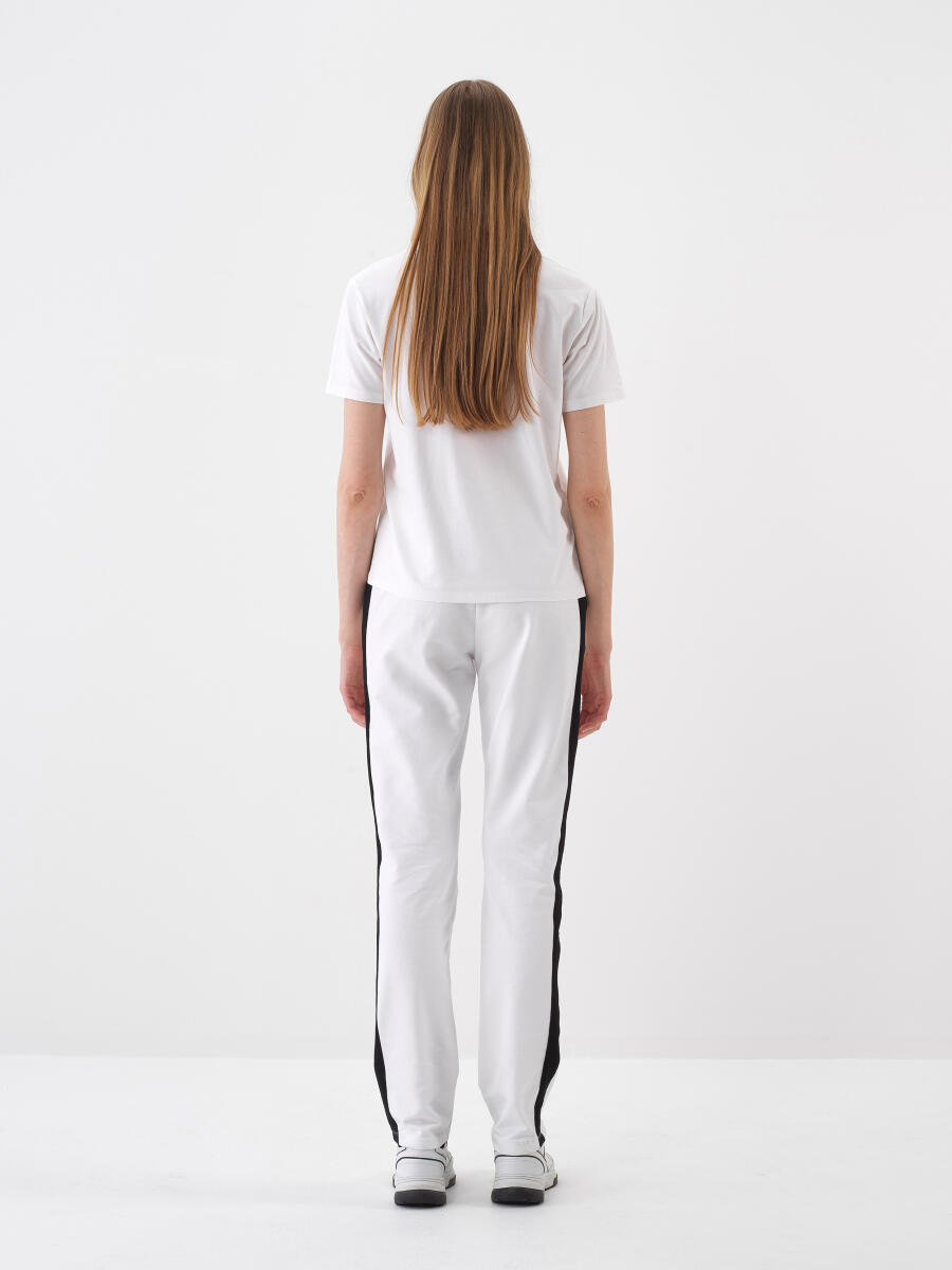 White Regular Fit Cotton T-Shirt - 5