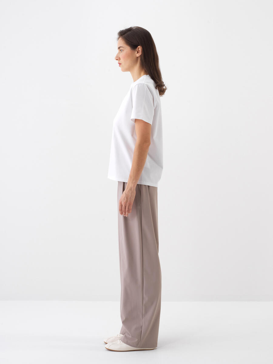 White Regular Fit Cotton T-Shirt - 3