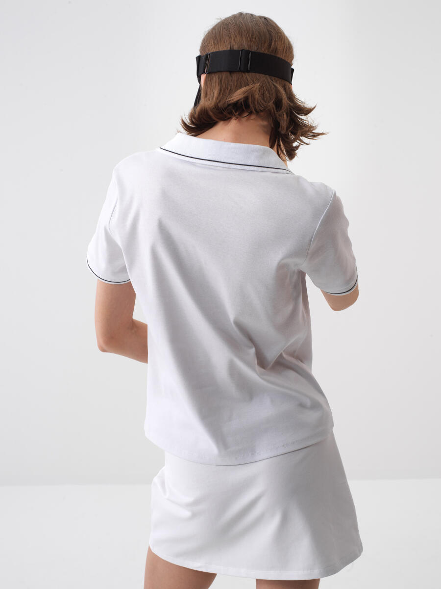 White Regular Fit Cotton T-Shirt - 4