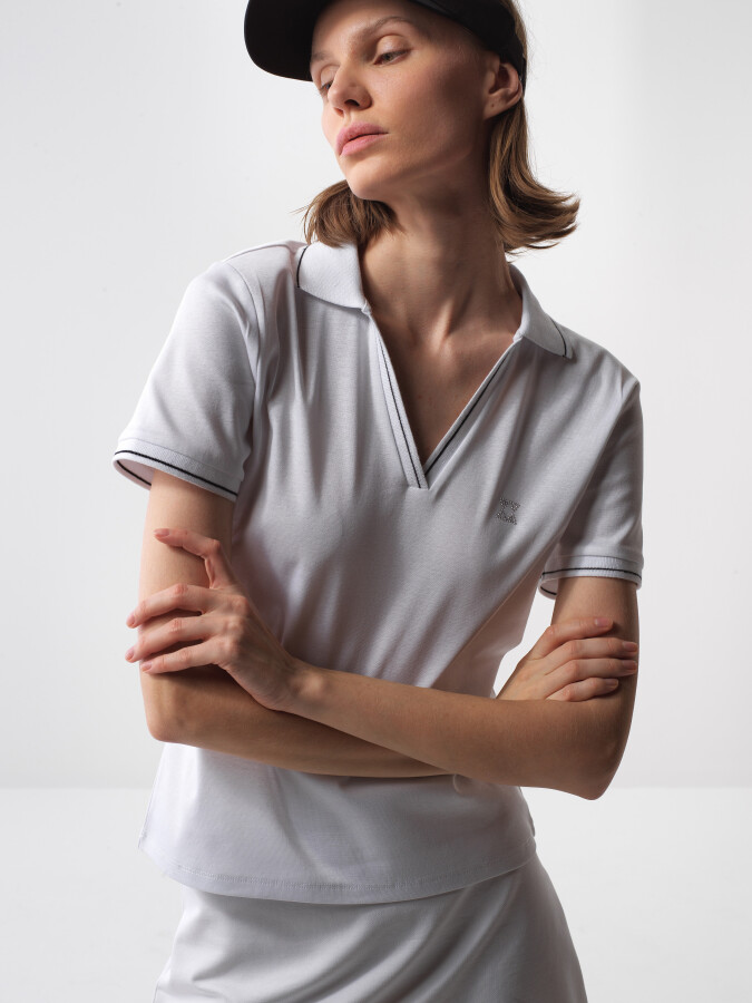 White Regular Fit Cotton T-Shirt - 1