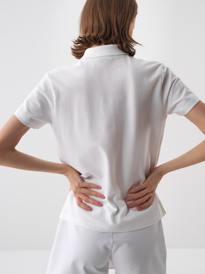 White Regular Fit Cotton T-Shirt - 4