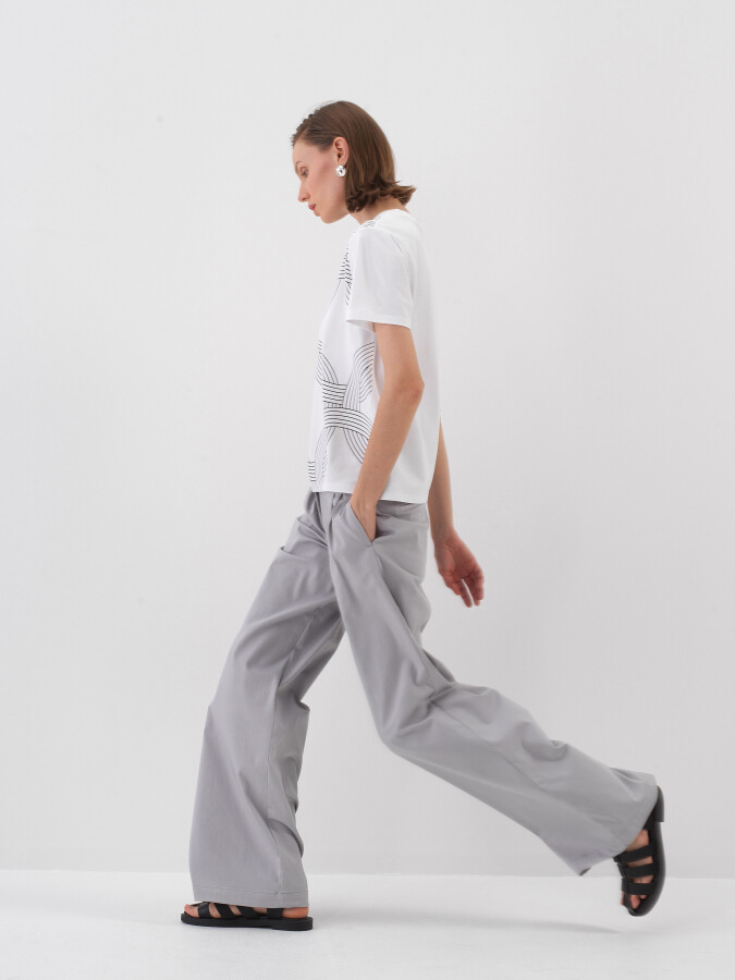 White Regular Fit Cotton T-Shirt - 3