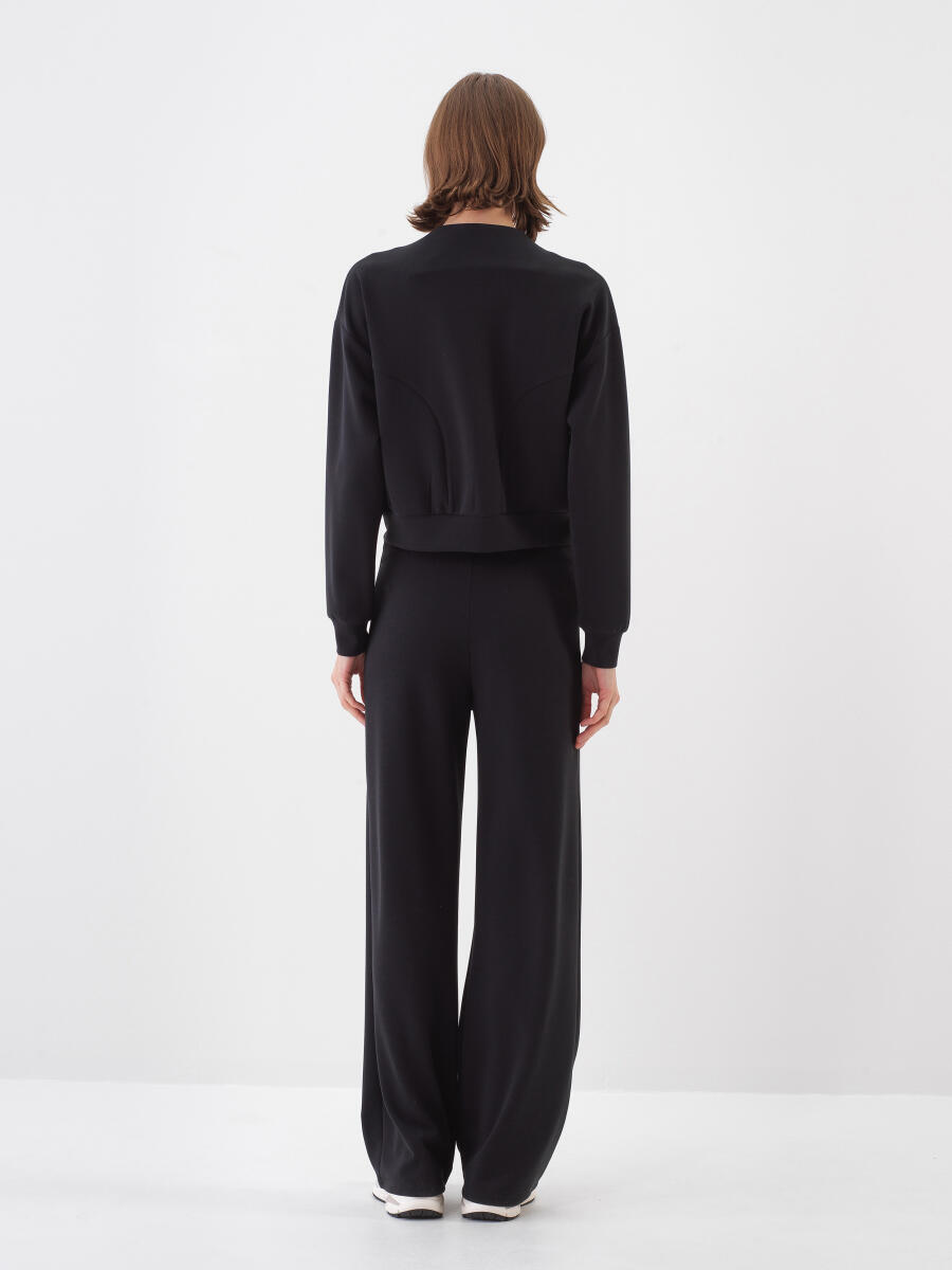 Black Oversize Modal Sweatmont - 5