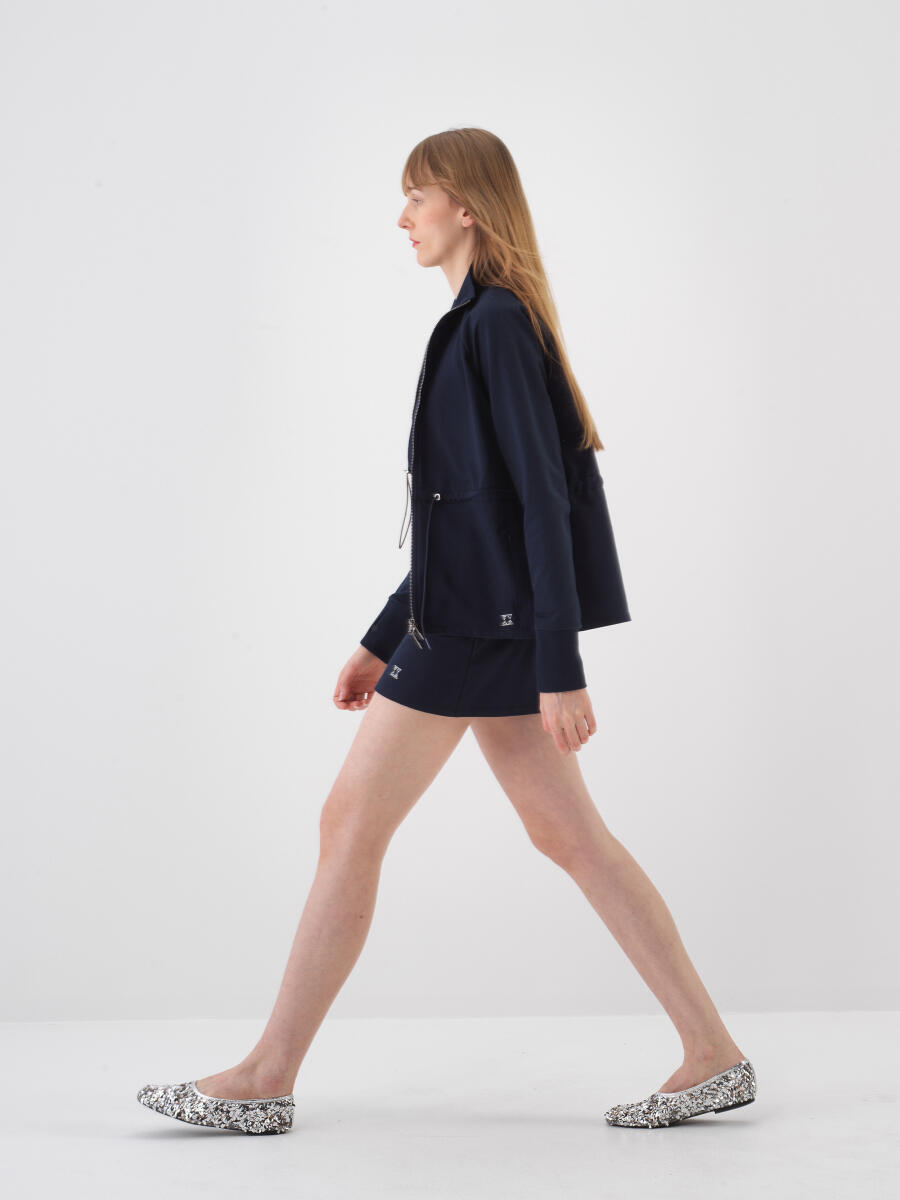 Navy Blue Oversize Cotton Sweatcoat - 3