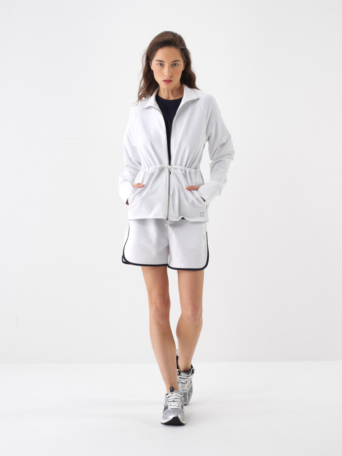 White Oversize Cotton Sweatcoat - 2