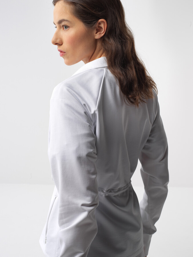 White Oversize Cotton Sweatcoat - 4