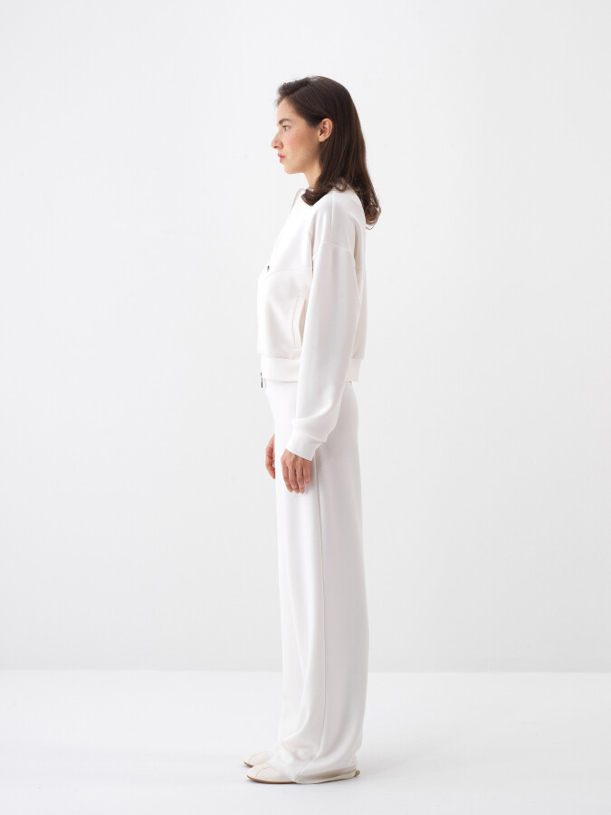 White Oversize Modal Sweatcoat - 3
