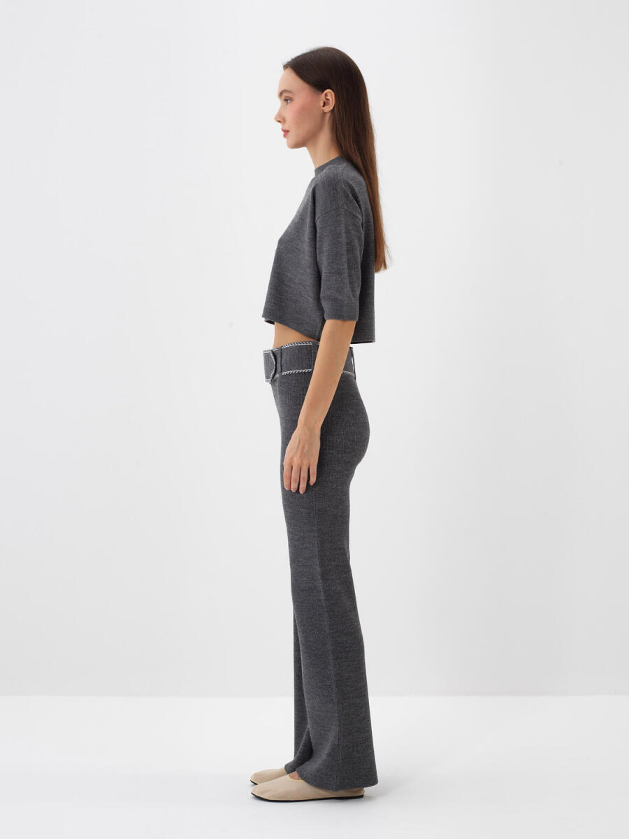 Wool Plain Pants - 4