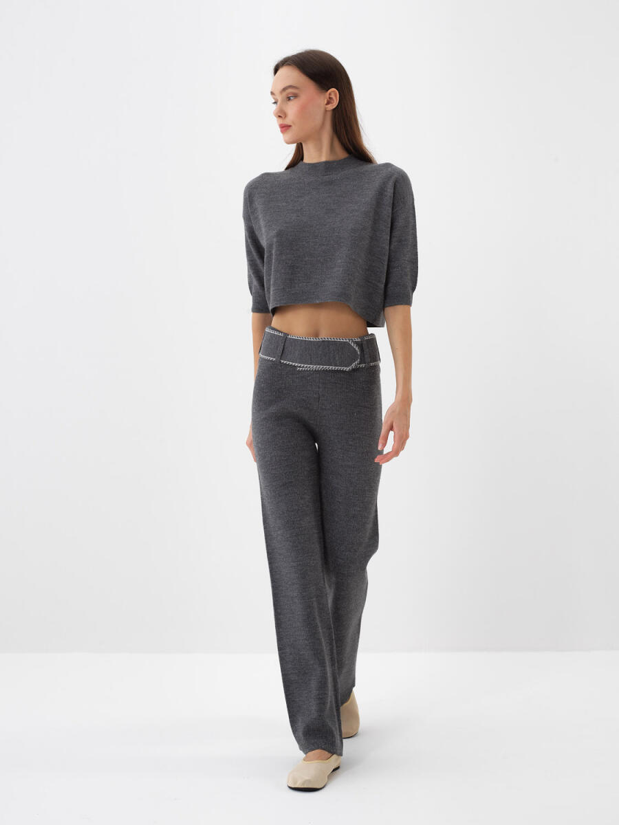 Wool Plain Pants - 2