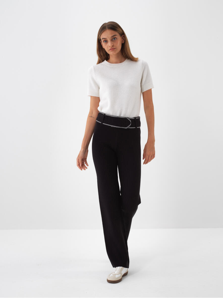 Wool Plain Pants - 2