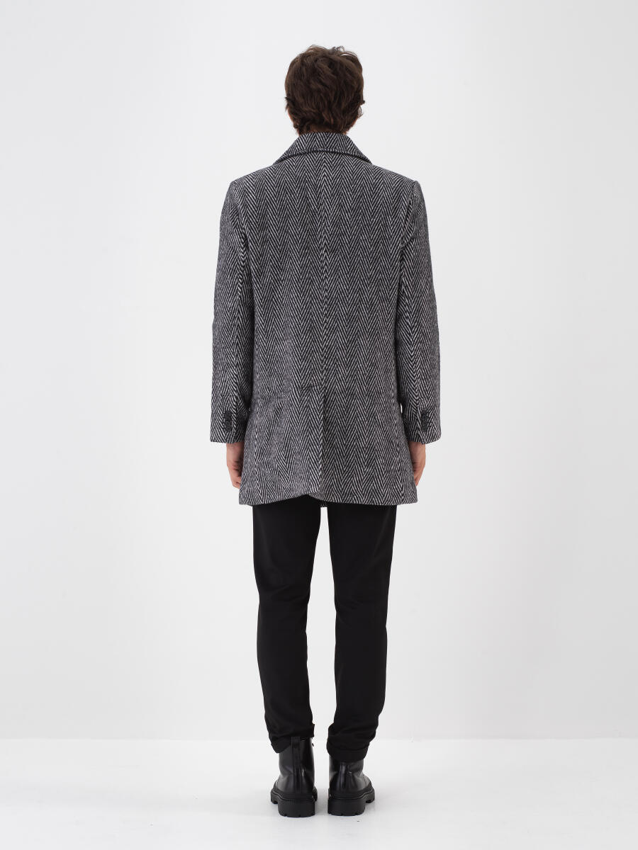 Wool Blend Regular Fit Double-Breasted Coat - 4