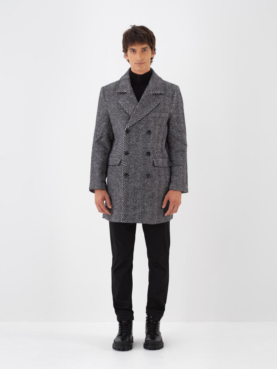 Wool Blend Regular Fit Double-Breasted Coat