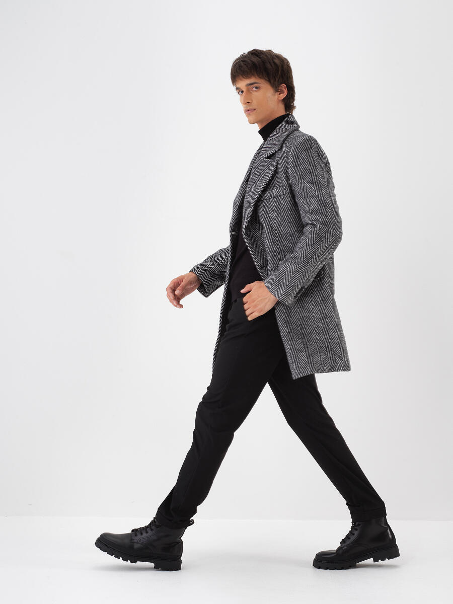 Wool Blend Regular Fit Double-Breasted Coat - 2