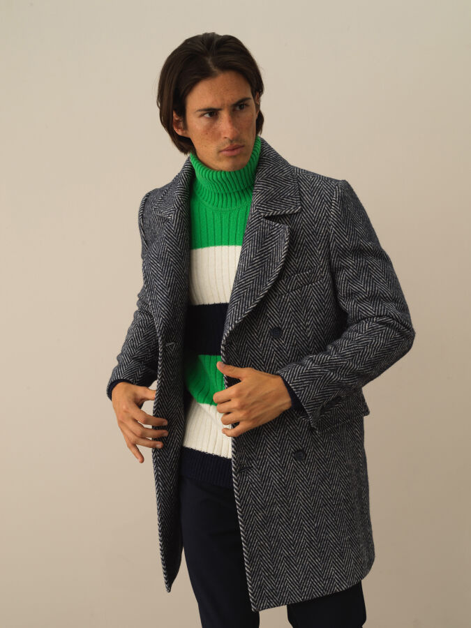 Wool Blend Regular Fit Double-Breasted Coat - Xint