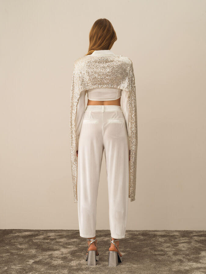 Xint Wholesale Regular Fit Sequined Cloak - 4