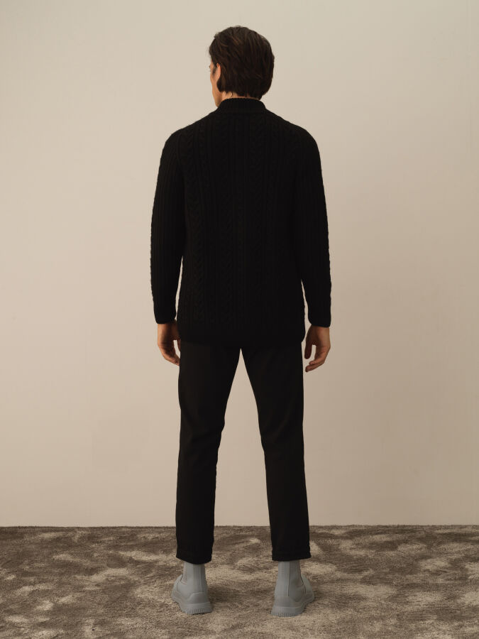 Zippered Regular Fit Knit Cardigan - Xint