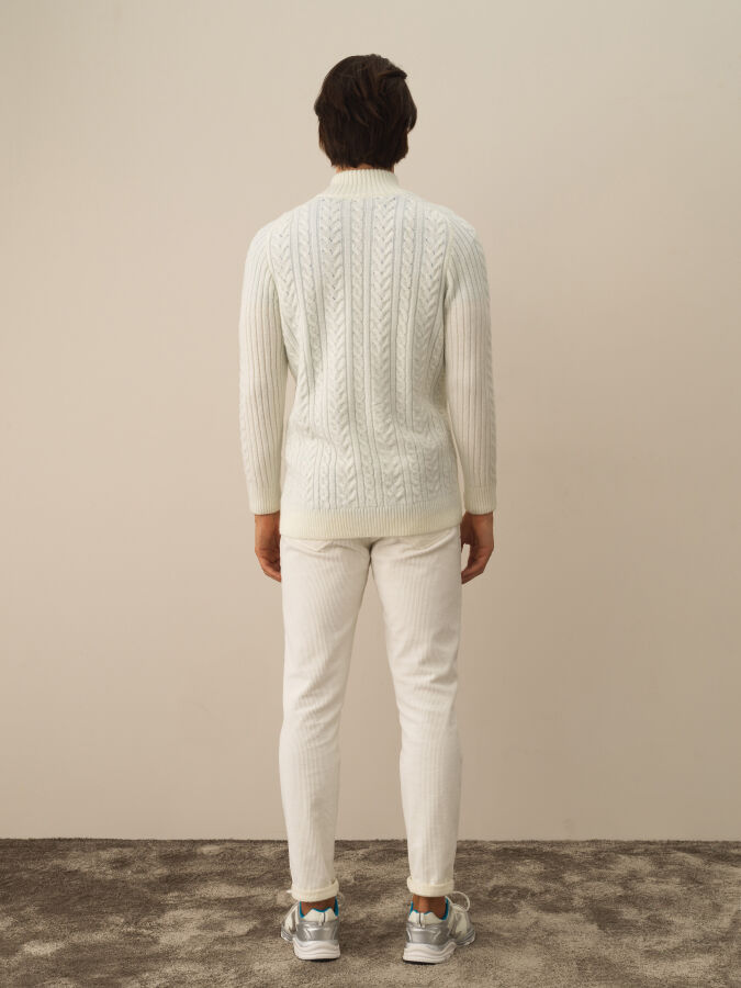 Zippered Regular Fit Knit Cardigan - Xint