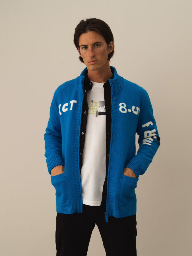 Zippered Regular Fit Wool Cardigan - Xint