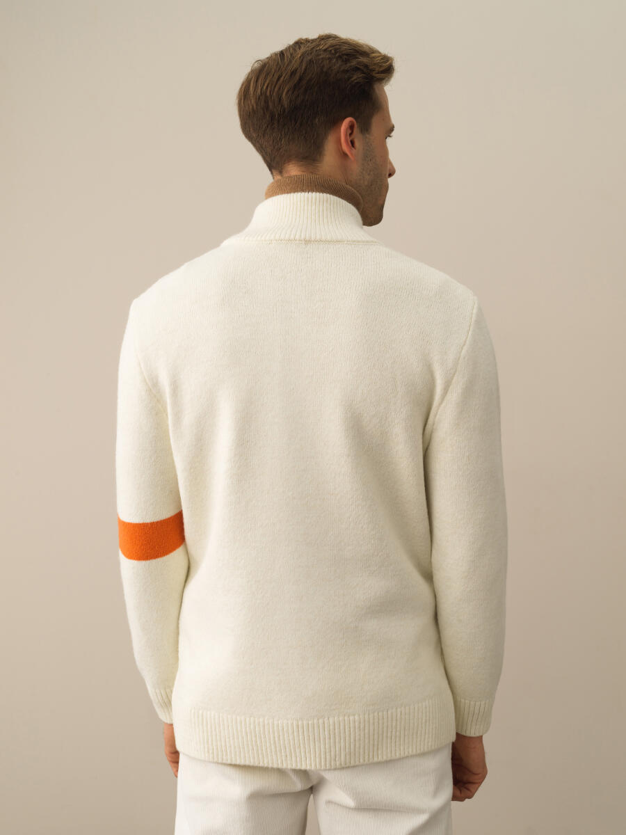 Zippered Regular Fit Wool Cardigan - 3